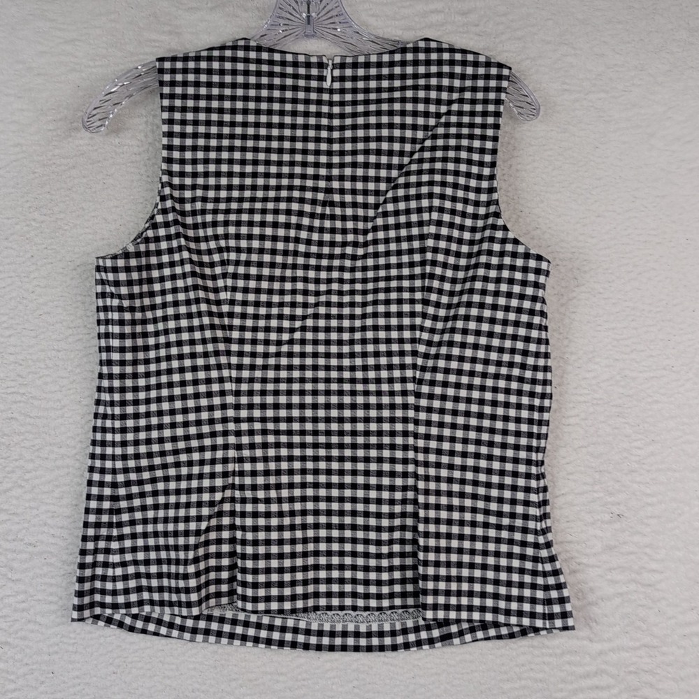 J McLaughlin Layne Top Women's 8 Gingham Black White‎ Sleeveless Blouse - Picture 3 of 6